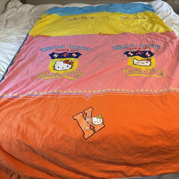 Vintage Hello Kitty Comforter Duvet Cover Bedspread Sanrio 90s Kawaii Cartoon - Picture 16 of 16